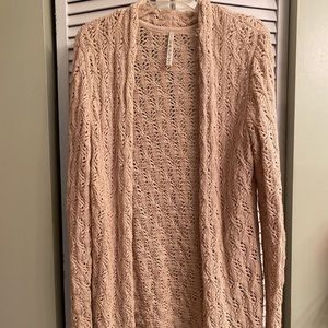 Tan long cardigan sweater